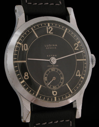 Lusina Geneve Extra Art Deco Black Sector Dial   SOLD
