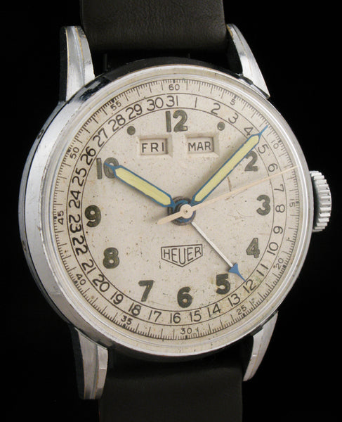 Rare Heuer Triple Date Calender Valjoux 90 Meticulous Watches