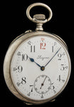 1917 Longines Pocket Watch Red 12 in Silver  SOLD