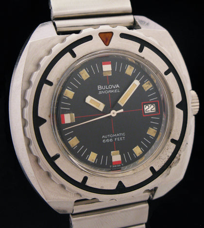 Bulova Snorkel Automatic 666Ft Triple 6 Dive Watch Model 774