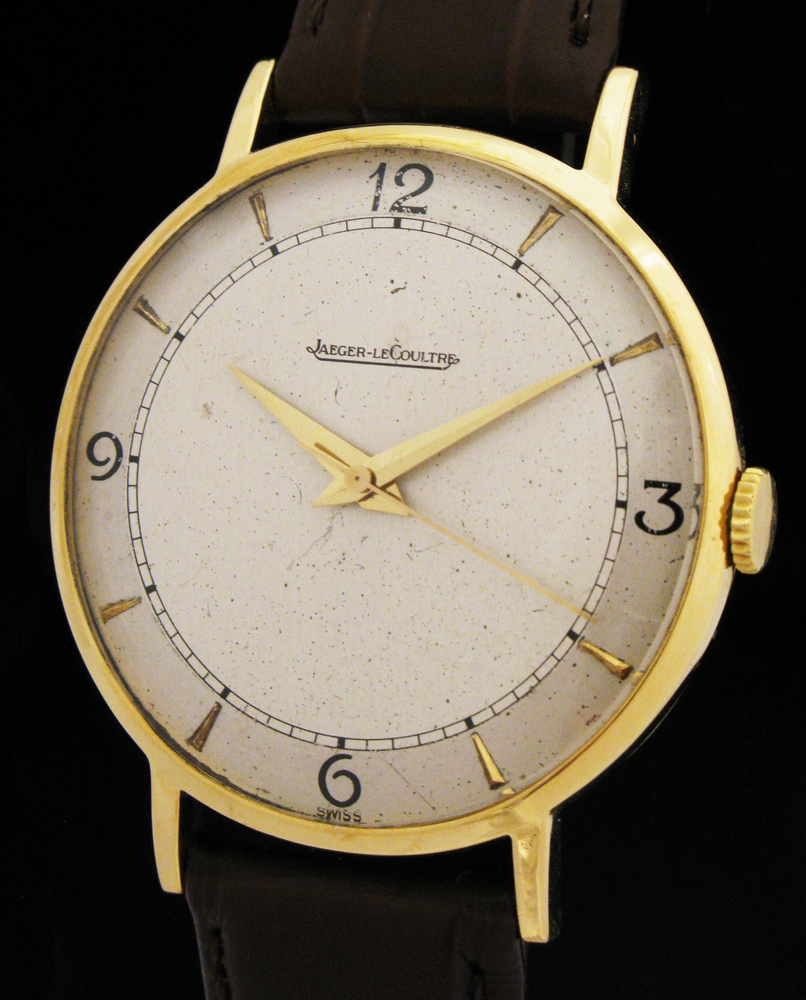 Jaeger Le Coultre 18k Gold 1940 s Art Deco Dress Watch