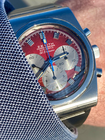 1971 Zenith El Primero Automatic Chronograph Red Dial Stainless Steel A781