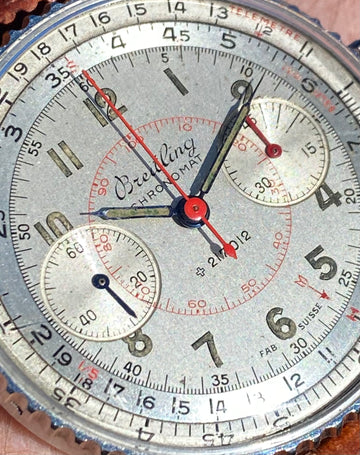 Vintage 1942 Breitling Chronomat Steel Chronograph Aviator Pilots