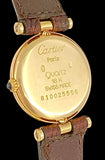 1990's Cartier Vendome 18k Solid Gold Ladies Quartz Original Strap