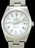 2000 Rolex OP Air-King White Buckley Dial No Hole Case Ref 14000