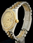 1998 Rolex Datejust Two-Tone 18k & Steel W/Diamond Bezel 16233