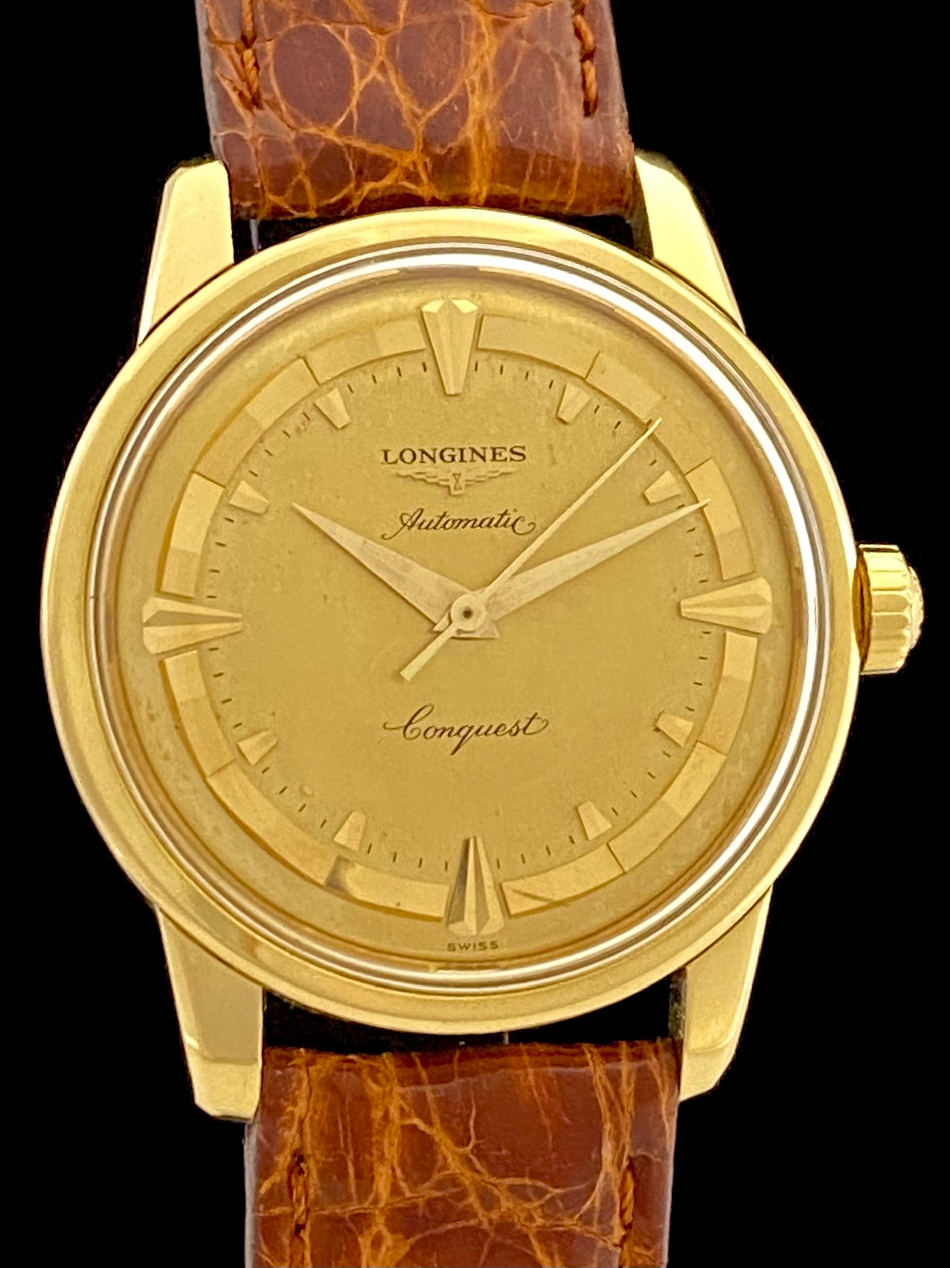 1959 18k Gold Vintage Longines Conquest Deluxe Automatic Model