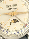 1940s Leonidas Triple Date Moonphase Stainless Steel Model 1201