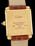 1990's Cartier Obus 18k Yellow Gold Tank w/Bullet Lugs & Solid Gold Buckle