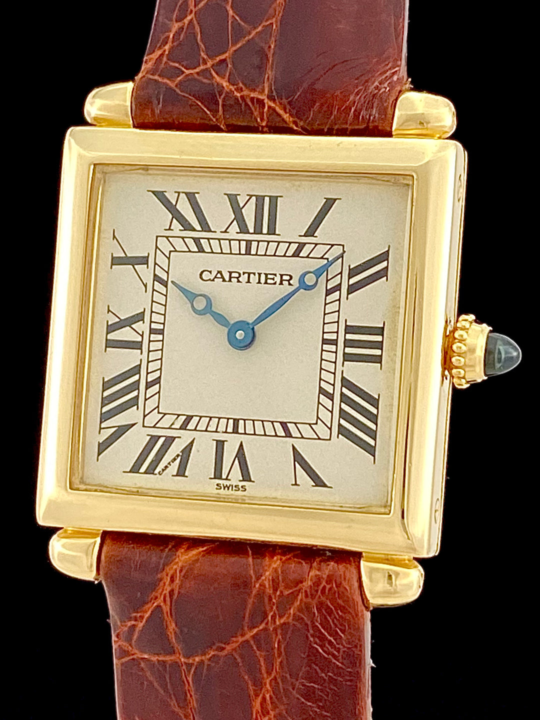 Vintage 1990 s Cartier Obus 18k Yellow Gold Tank For Sale To buy w